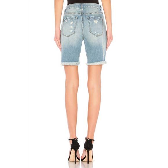 NEW BLANKNYC ripped denim high rise shorts in blue - Picture 3 of 4